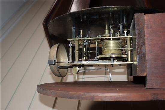 A mid 19th century Scottish eight day mahogany longcase clock H.215cm
